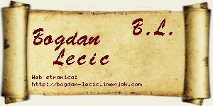 Bogdan Lečić vizit kartica